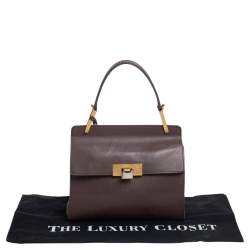 Pre Owned حقيبة بالنسياغا لو دي كارتابل جلد بني بيد علوية