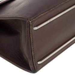 Pre Owned حقيبة بالنسياغا لو دي كارتابل جلد بني بيد علوية