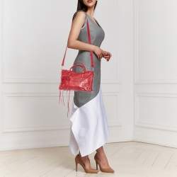 Pre Owned Balenciaga Red Leather Small Classic City Bag
