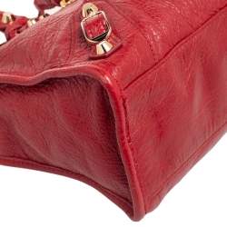 Pre Owned Balenciaga Red Leather Small Classic City Bag