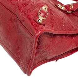Pre Owned Balenciaga Red Leather Small Classic City Bag
