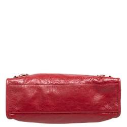 Pre Owned Balenciaga Red Leather Small Classic City Bag