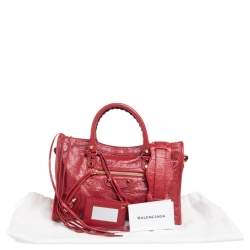 Pre Owned Balenciaga Red Leather Small Classic City Bag