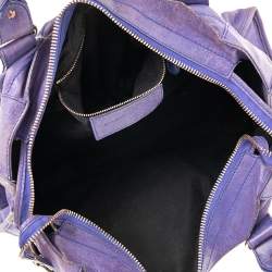 Pre Owned Balenciaga Bleu Lavande Lambskin Giant Part Time Shoulder Bag