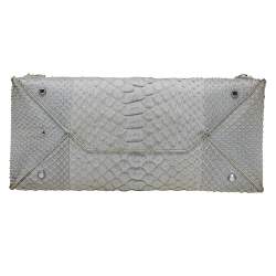 Balenciaga Light Grey Python Leather Papier A6 Tote