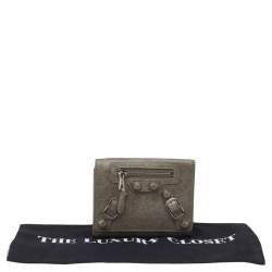 Pre Owned Balenciaga Grey Leather Card Case