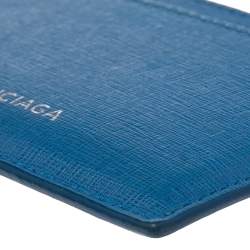 Pre Owned حافظة بطاقات بالنسياغا جلد رصاصي/أزرق