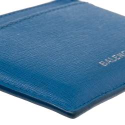 Pre Owned حافظة بطاقات بالنسياغا جلد رصاصي/أزرق