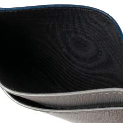 Pre Owned حافظة بطاقات بالنسياغا جلد رصاصي/أزرق