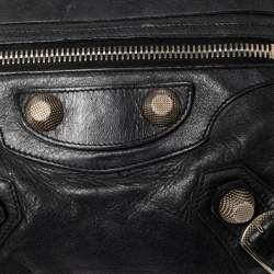 مملوكة مسبقًا Balenciaga Black Leather GSH Flat Wristlet Clutch