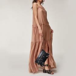 مملوكة مسبقًا Balenciaga Black Leather GSH Flat Wristlet Clutch