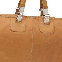 Balenciaga Sand Beige Leather Linea Metallica Bag