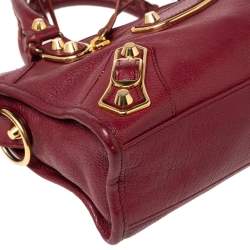 Pre Owned Balenciaga Cassis Leather Mini Classic City Bag
