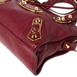 Pre Owned Balenciaga Cassis Leather Mini Classic City Bag