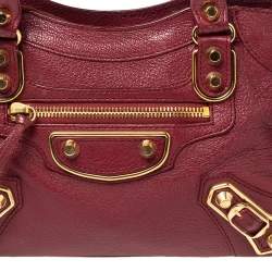 Pre Owned Balenciaga Cassis Leather Mini Classic City Bag