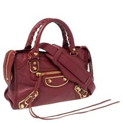Pre Owned Balenciaga Cassis Leather Mini Classic City Bag