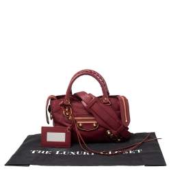 Pre Owned Balenciaga Cassis Leather Mini Classic City Bag