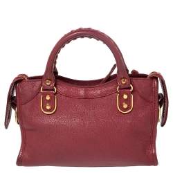 Pre Owned Balenciaga Cassis Leather Mini Classic City Bag