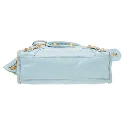 Pre Owned Balenciaga Light Blue Leather Mini Classic City Bag