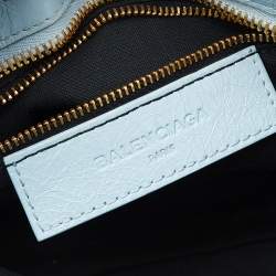 Pre Owned Balenciaga Light Blue Leather Mini Classic City Bag