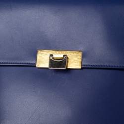 مملوكة مسبقًا حقيبة بالنسياغا "لو ديكس كارتابل" جلد أزرق بيد علوية