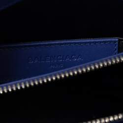 مملوكة مسبقًا حقيبة بالنسياغا "لو ديكس كارتابل" جلد أزرق بيد علوية