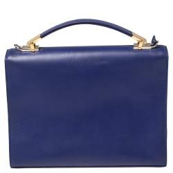 مملوكة مسبقًا حقيبة بالنسياغا "لو ديكس كارتابل" جلد أزرق بيد علوية