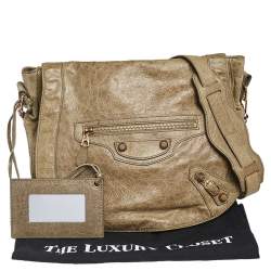 Balenciaga Dolma Leather RGH Folk Messenger Bag