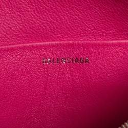 Pre Owned Balenciaga Pink Leather Cash Pouch
