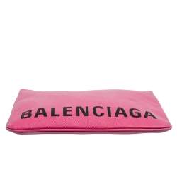 Pre Owned Balenciaga Pink Leather Cash Pouch