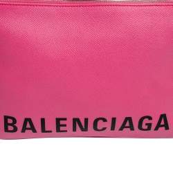 Pre Owned Balenciaga Pink Leather Cash Pouch