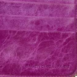 مملوكة مسبقًا محفظة بالنسياغا موتوكروس جلد شيفر أرجواني سحاب ملتف مضغوطة