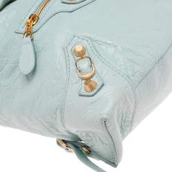 Pre Owned Balenciaga Light Blue Leather Baby Diam Classic Traveller S Backpack