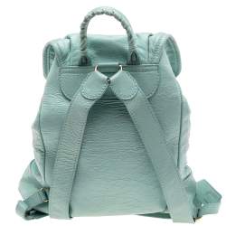 Pre Owned Balenciaga Light Blue Leather Baby Diam Classic Traveller S Backpack