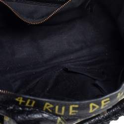 Pre Owned Balenciaga Black/Yellow Graffiti Leather Small Classic City Bag