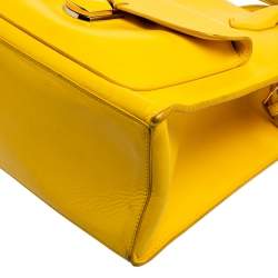 Pre Owned حقيبة يد بالنسياغا أول أفترنون جلد أصفر بقفل