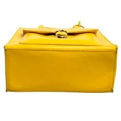 Pre Owned حقيبة يد بالنسياغا أول أفترنون جلد أصفر بقفل