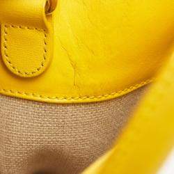 Pre Owned حقيبة يد بالنسياغا أول أفترنون جلد أصفر بقفل