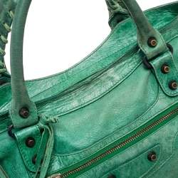 Pre Owned حقيبة يد توتس بالنسياغا RH سيتي جلد أخضر