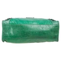 Pre Owned حقيبة يد توتس بالنسياغا RH سيتي جلد أخضر