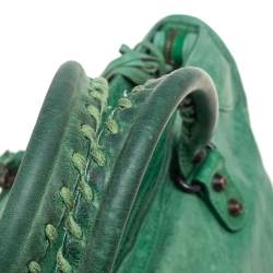 Pre Owned حقيبة يد توتس بالنسياغا RH سيتي جلد أخضر