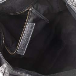 Pre Owned Balenciaga Black Leather Classic Arena Folk Messenger Bag