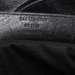Pre Owned Balenciaga Black Leather Classic Arena Folk Messenger Bag