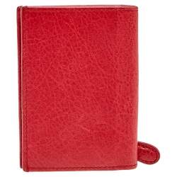 Pre Owned Balenciaga Red Leather City Bifold Wallet