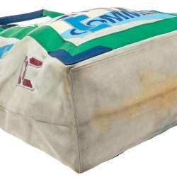 Pre Owned حقيبة يد شوبر بالنسياغا الفابيت حافة جلد وسويدي متعدد الألوان 