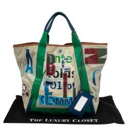 Pre Owned حقيبة يد شوبر بالنسياغا الفابيت حافة جلد وسويدي متعدد الألوان 