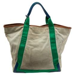 Pre Owned حقيبة يد شوبر بالنسياغا الفابيت حافة جلد وسويدي متعدد الألوان 