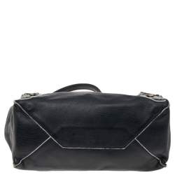 Pre Owned حقيبة يد بالنسياغا ماغنت بابييه A4 أبيض/ أسود