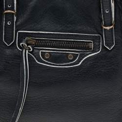 Pre Owned حقيبة يد بالنسياغا ماغنت بابييه A4 أبيض/ أسود