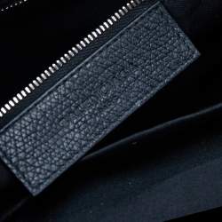 Pre Owned حقيبة يد توتس بالنسياغا سيتي بلات بورتوفوليو جلد مُحبب أسود صغيرة 